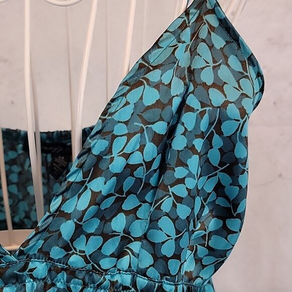 Jimmy'z Surf Co. Spaghetti strap satin tank in blue teal Women's Size M - Picture 4 of 10